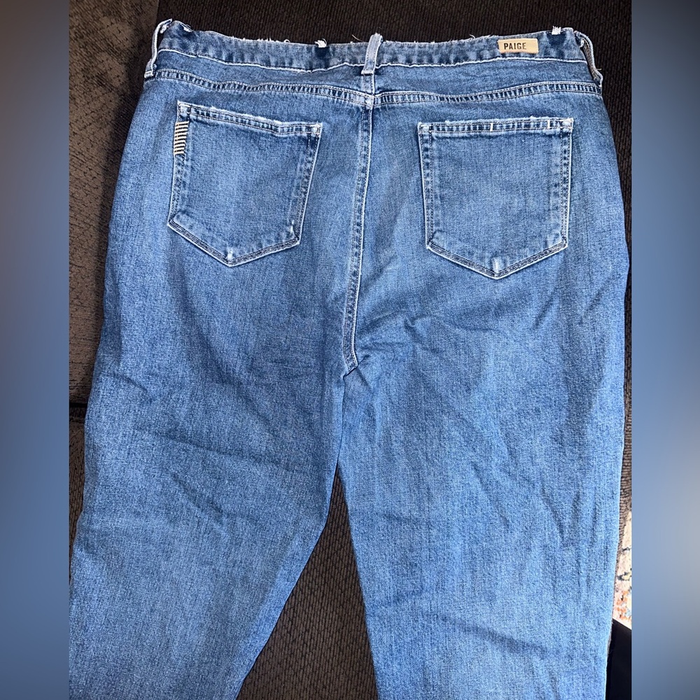 Womens Paige Straight leg light blue denim Jeans pants size 34 - Picture 5 of 8